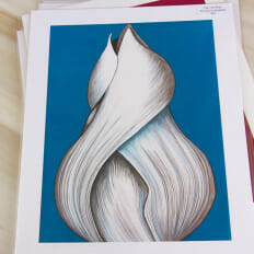Turquoise Reverse Closed Tulip - print