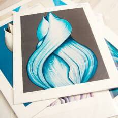 Turquoise Closed Tulip - print