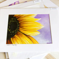 Sunflower in Purple Sky - print