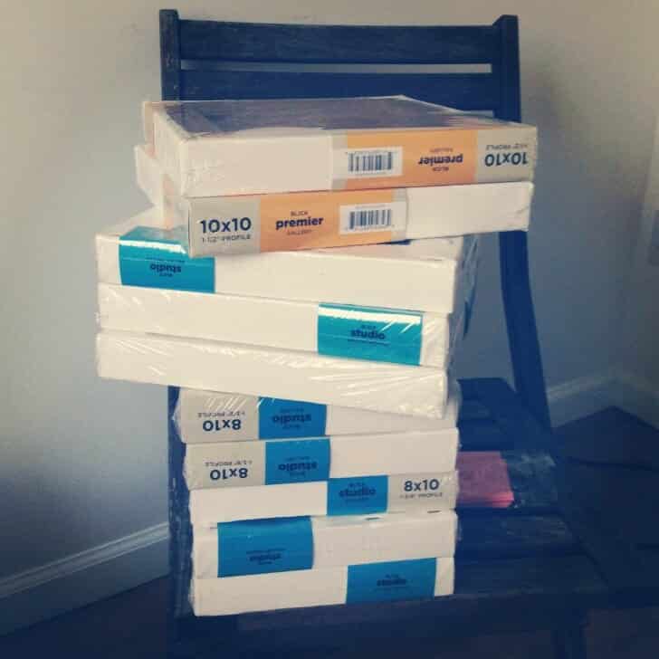 Stack of canvases