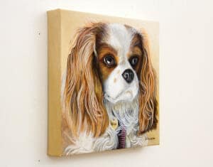 Bella, the Princess – original pet portrait, left Pet portrait of a french bulldog by artist Erica Eriksdotter