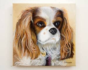 Bella – original pet portrait by Erica Eriksdotter Pet portrait of a french bulldog by artist Erica Eriksdotter