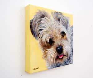 Mosby’s Portrait – original pet portrait, left Pet portrait of a french bulldog by artist Erica Eriksdotter
