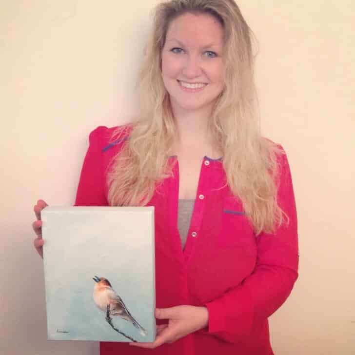 Erica and Scottish Songbird, original painting