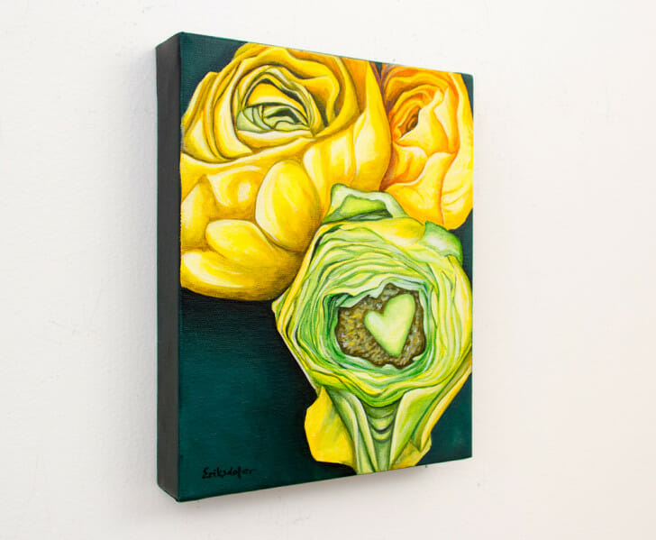 Yellow Ranunculus - Spring Art Auction 2013 - left