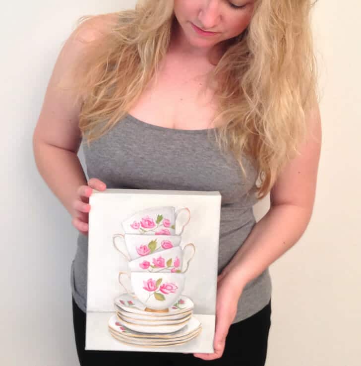 Erica with 'Afternoon Tea' - original painting