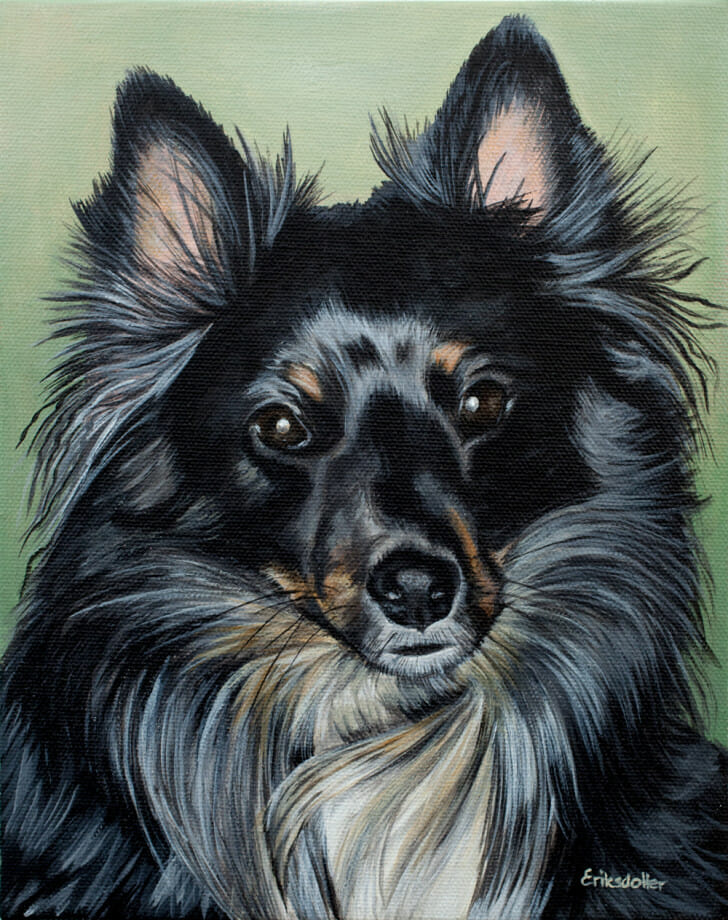 Austin's Pet Portrait - original painting, front closeup