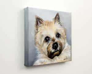 Elsa’s Pet Portrait – original painting, right Pet portrait of a french bulldog by artist Erica Eriksdotter