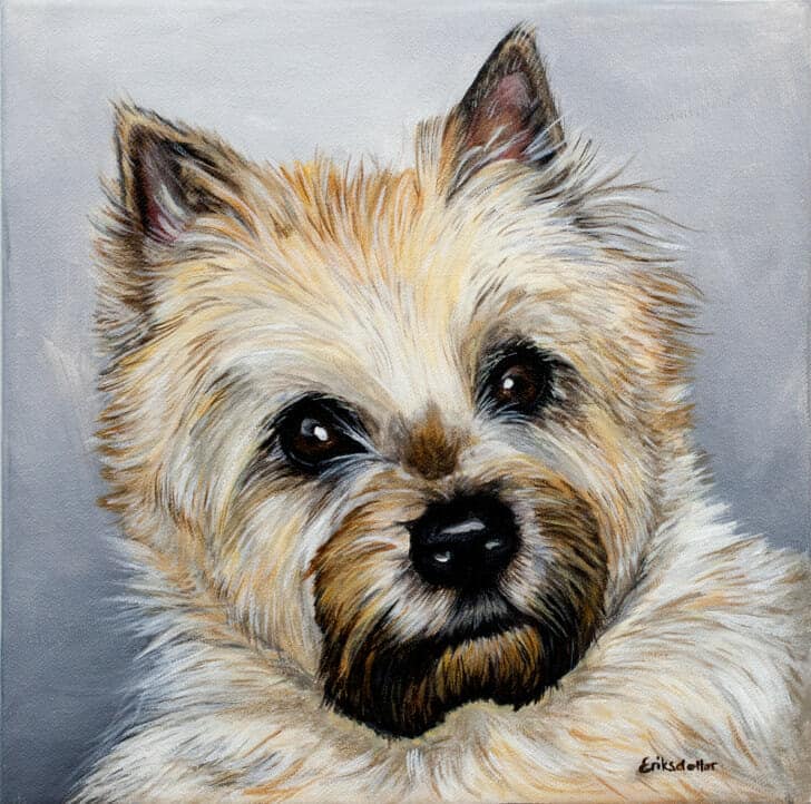 Elsa's Pet Portrait - original painting, front closeup