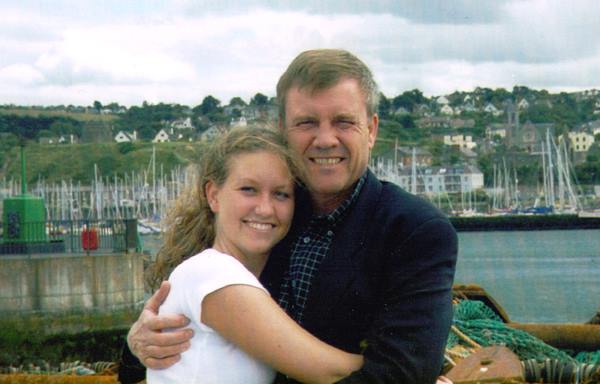 Erica with her Dad on vacation in Ireland, 1998