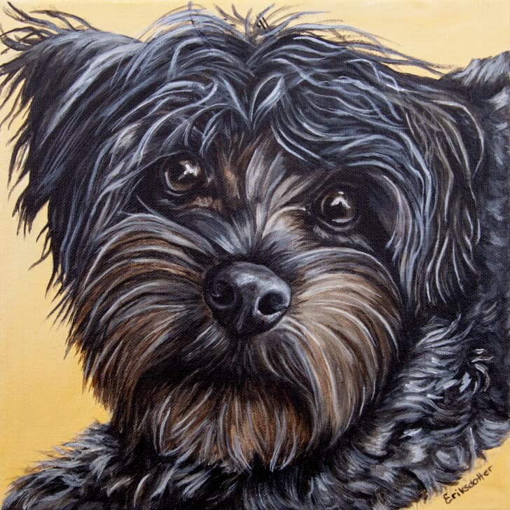 Jax's Portrait - original acrylic painting by Erica Eriksdotter, front