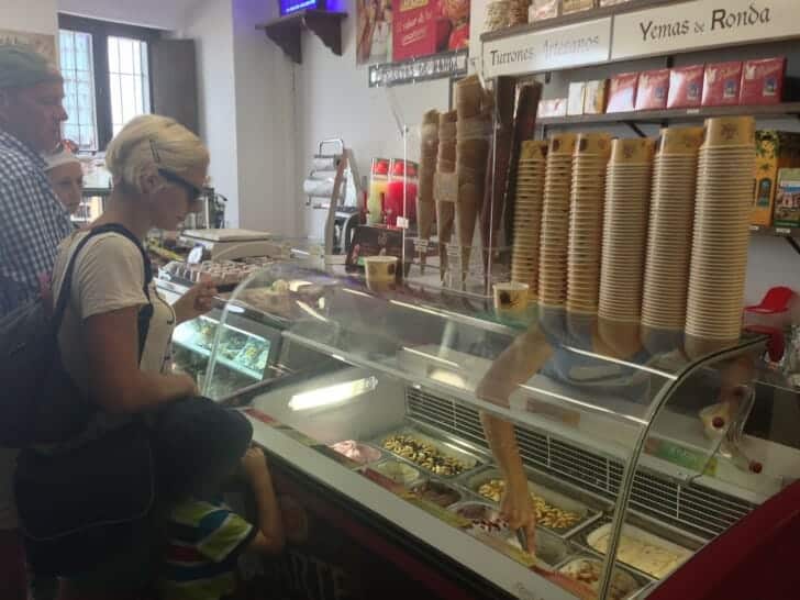 Ice cream shop in Ronda, Spain