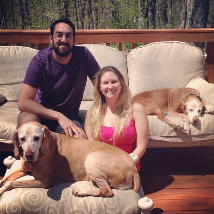 Casey and Erica with Ronalda's two vizslas