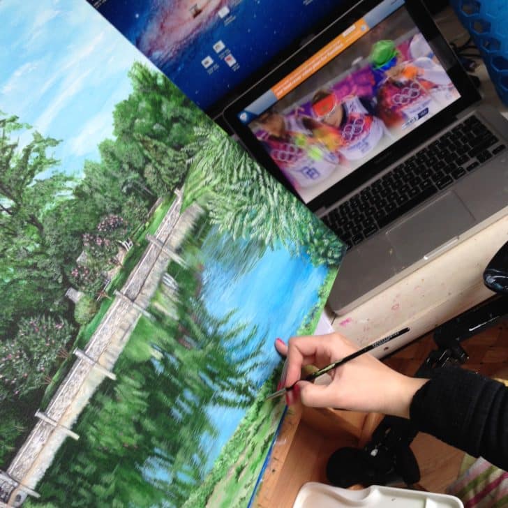 Evans Farm, original acrylic painting by Erica Eriksdotter