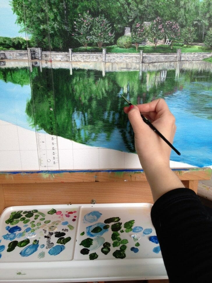 Evans Farm, original acrylic painting by Erica Eriksdotter