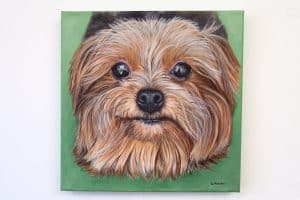 Lexie’s Portrait, original acrylic by Erica Eriksdotter Pet portrait of a french bulldog by artist Erica Eriksdotter