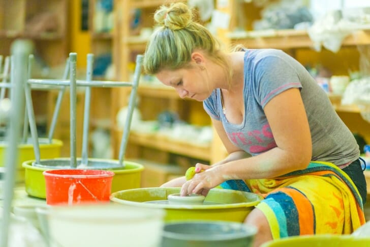 Erica Eriksdotter Pottery with DD Lecky at LibertyTown in Fredericksburg