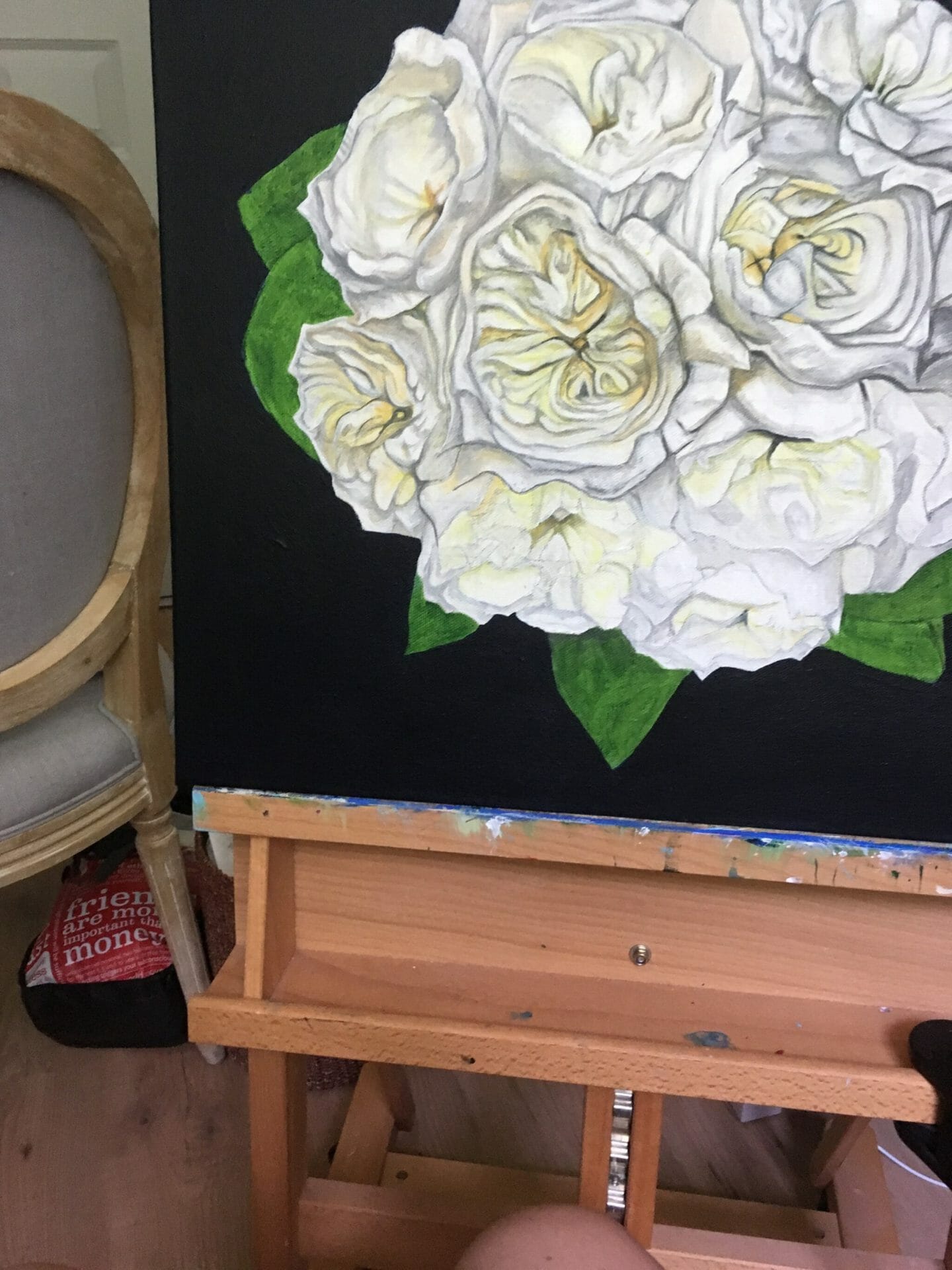 img_2174-1.jpg work in progress of an original bridal bouquet painting by Erica Eriksdotter