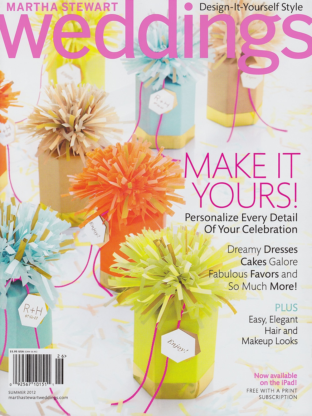 Martha Stewart Weddings studio eriksdotter mention Summer 2012